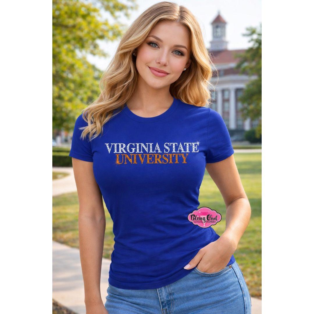 VSU Virginia State State Line Scoop Neck Womens Fitted