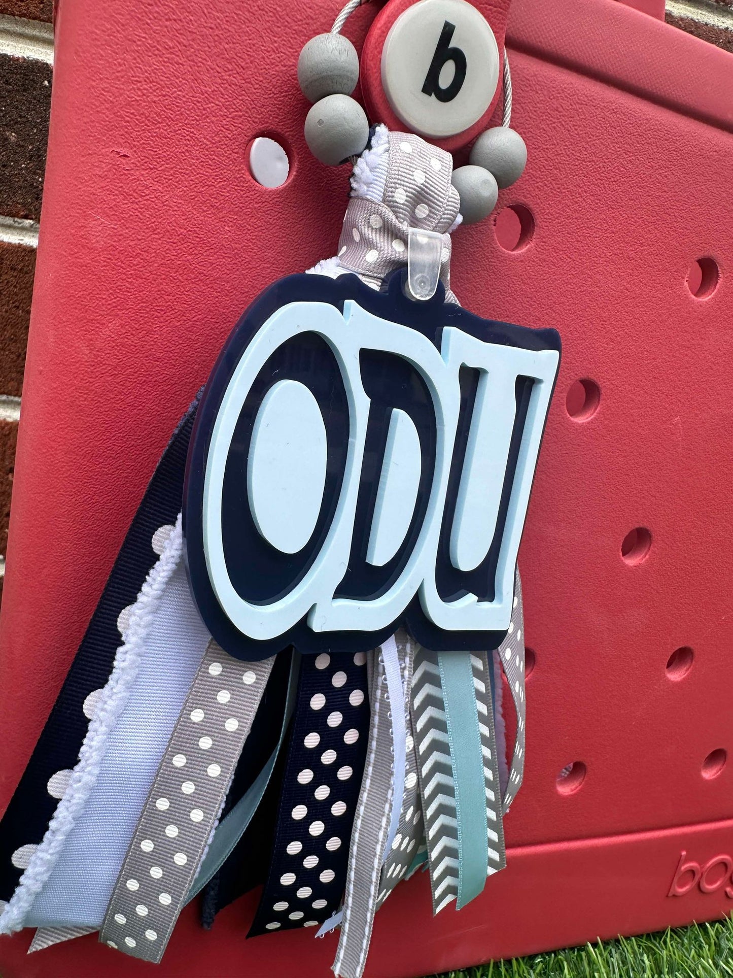 ODU Crown Bogg Bag Tag/Charm (can add Ribbons/Beads)