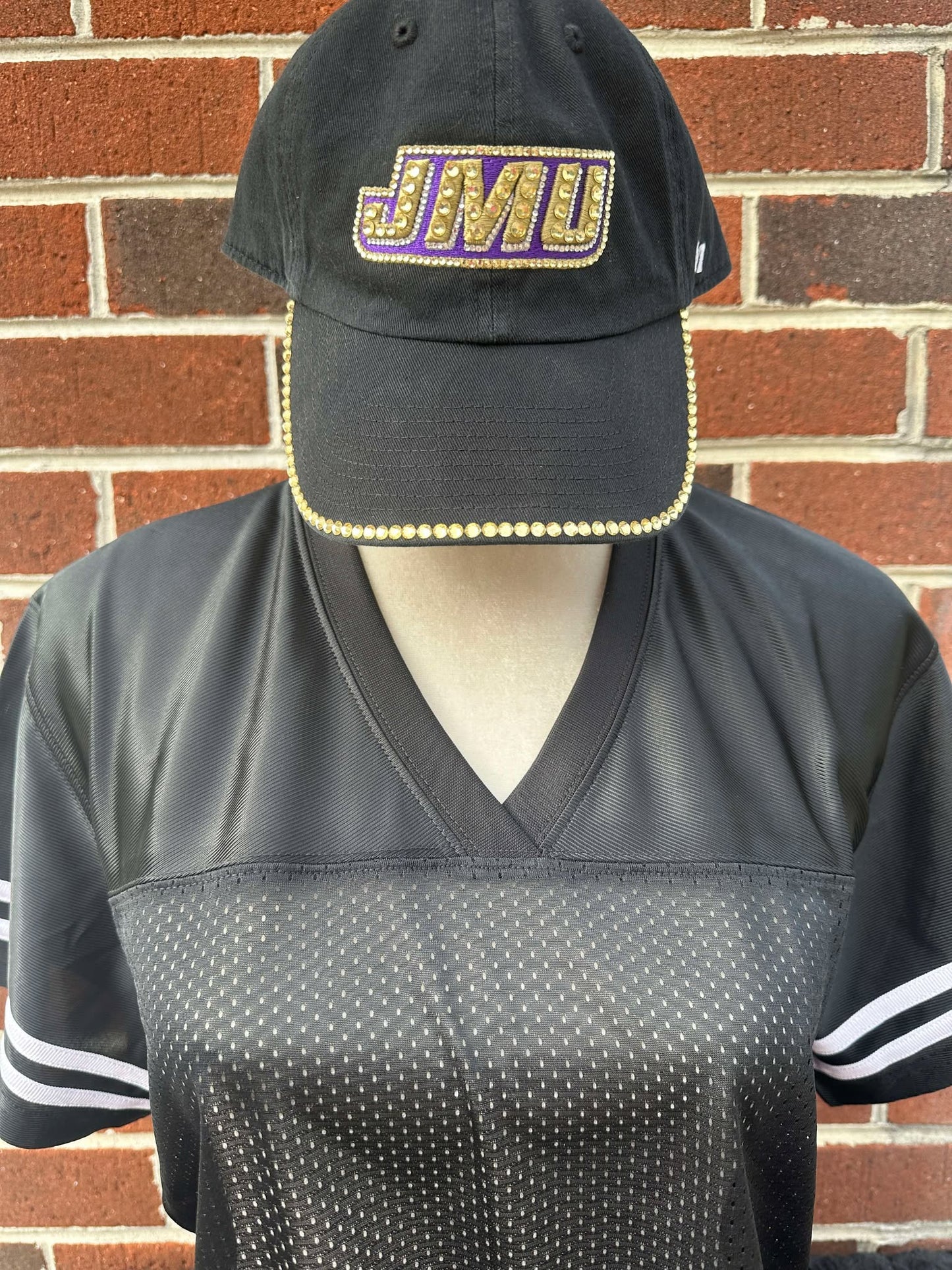 JMU Logo Bling Hat Black - Licensed