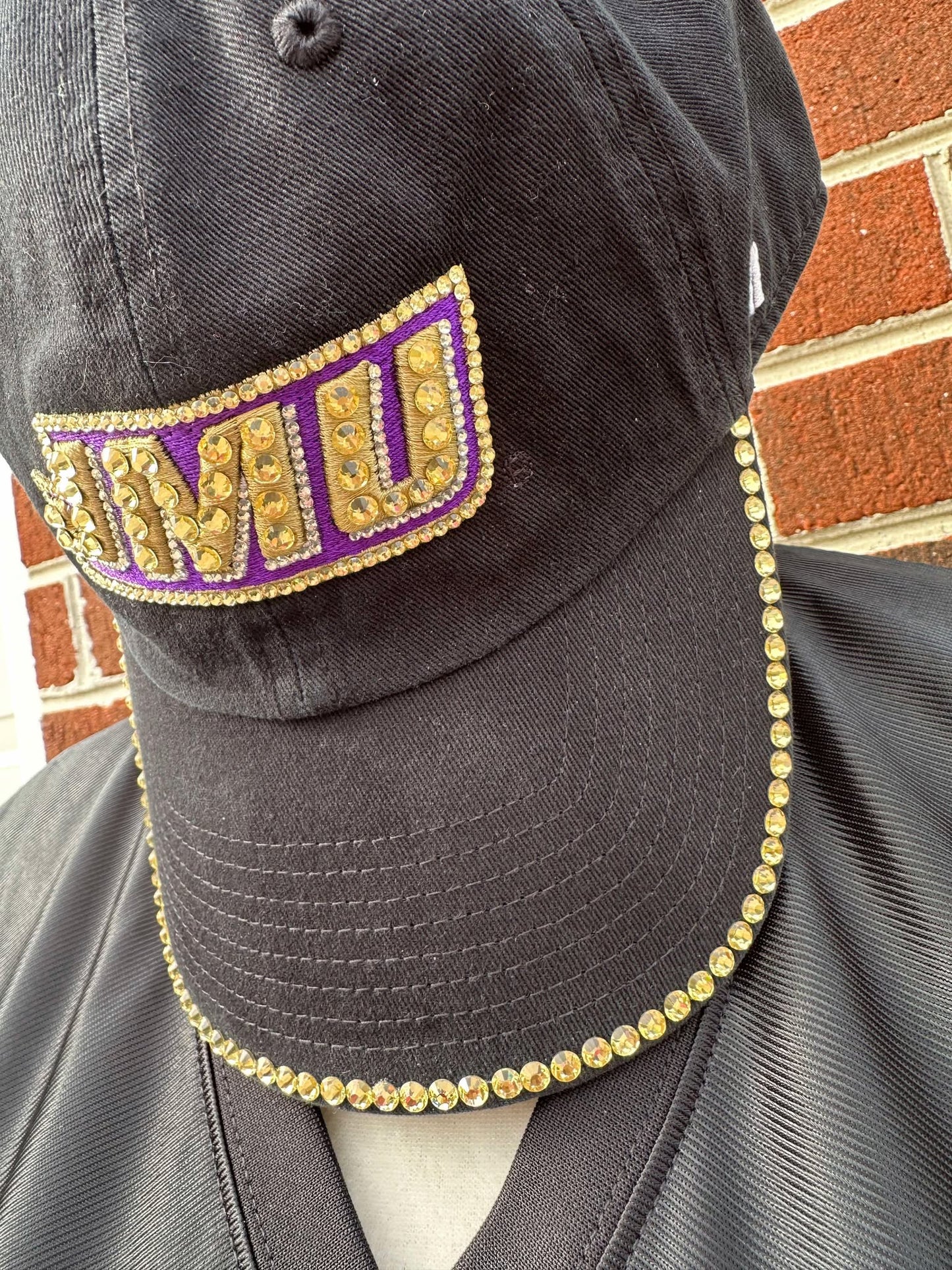 JMU Logo Bling Hat Black - Licensed