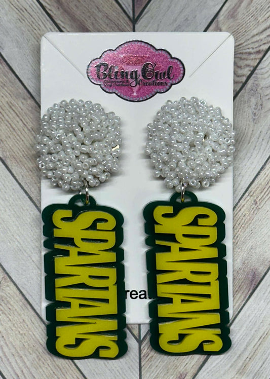 NSU Spartans Acrylic Earrings- 2 Layer