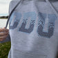 ODU Cropped Hoodie Ombre Bling Grey Sweatshirt