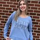 ODU Knockout Bling Denim Blue Vneck Sweatshirt