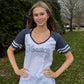 ODU Monarchs Vneck Striped Game Day Short Sleeve Tee