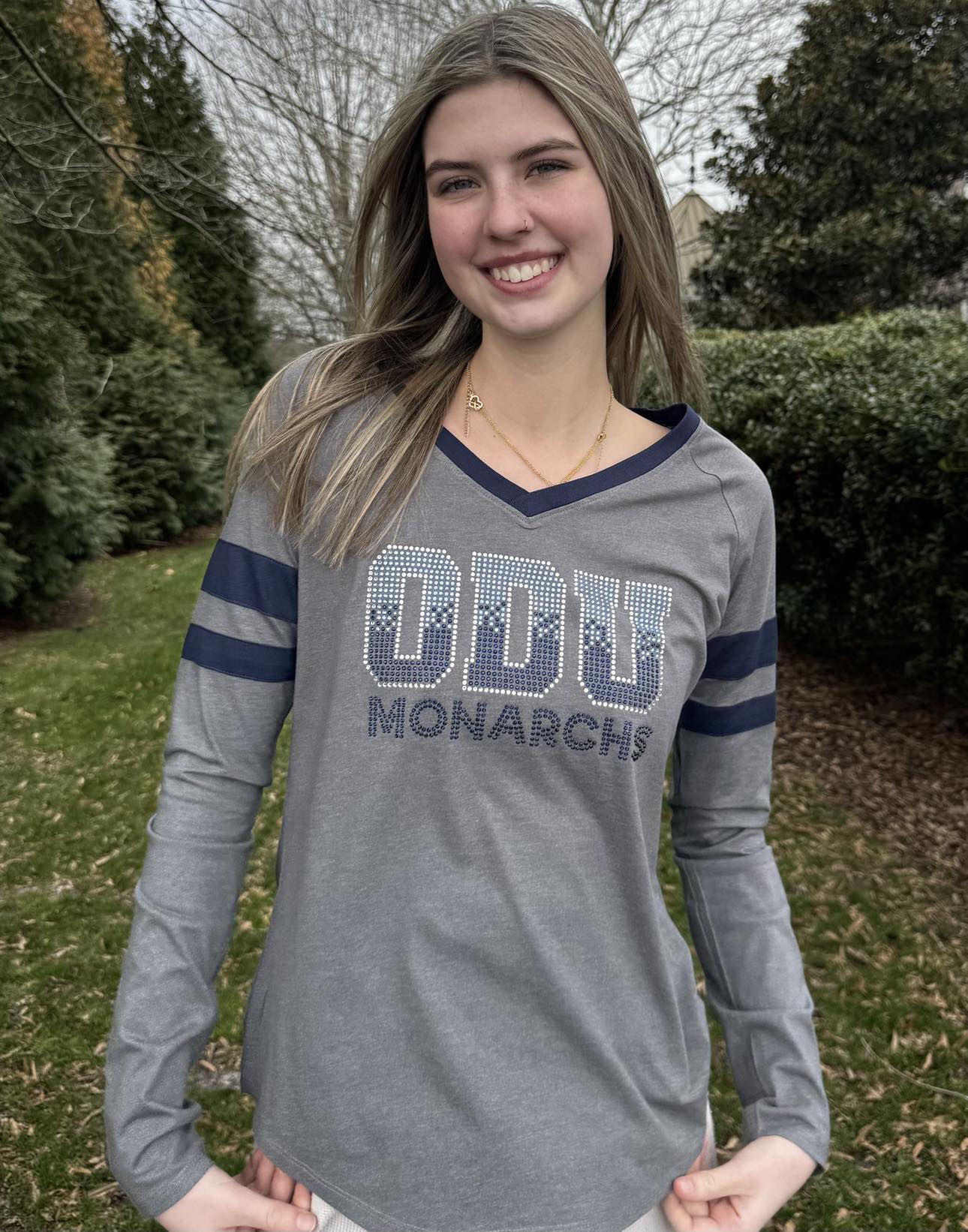 ODU Initials Monarchs Ombre Long Sleeve