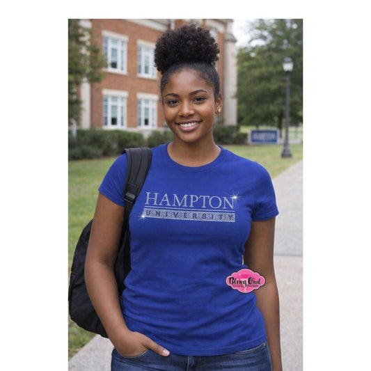 HU Hampton University Small Scoop Neck Womens Fitted