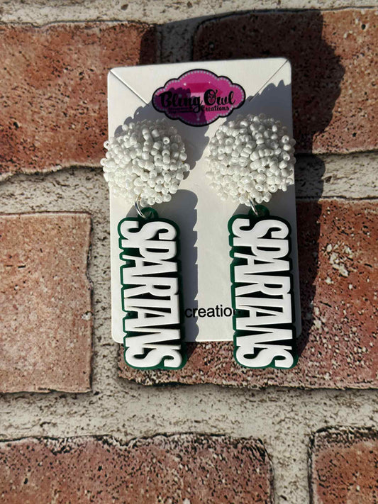 MSU Spartans Acrylic Earrings- 2 Layer
