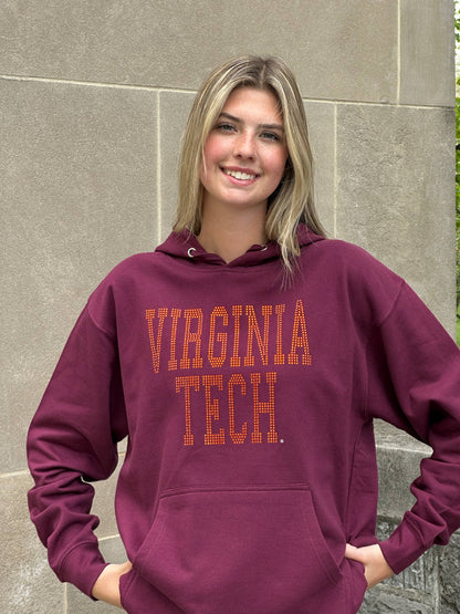 VT Virginia Tech Block Font Burgundy Hoodie