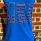USA Stripe Blue Tank Top