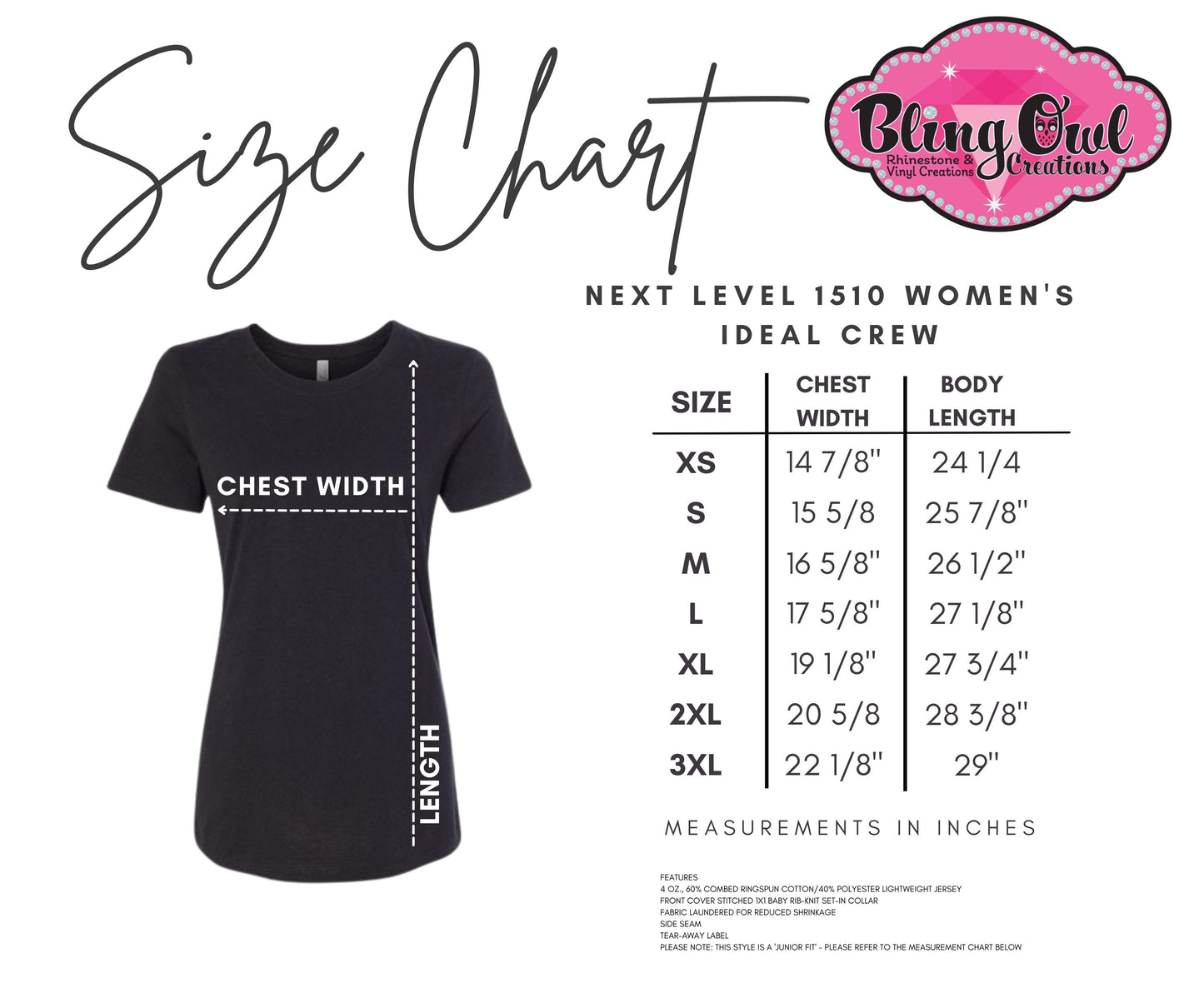 Women's Fitted (Snug fit) Sizing Charts