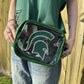 MSU Clear Crossbody Purse with Bling Decal and Adjustable Strap