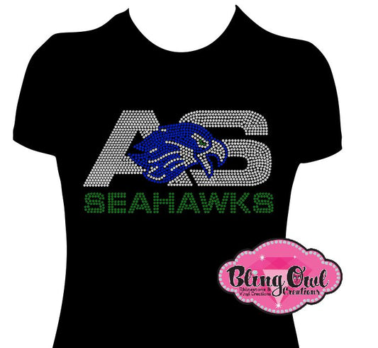 ASCS Seahawks Adult Logo (Rhinestone Design)