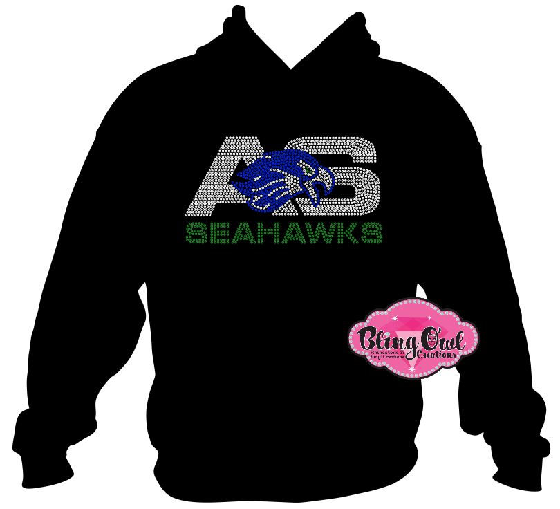 ASCS Seahawks Adult Logo (Rhinestone Design)