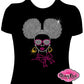 Afro Puff lady hair shirt black women cultural african american rhinestones sparkle bling