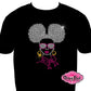 Afro Puff lady hair shirt black women cultural african american rhinestones sparkle bling