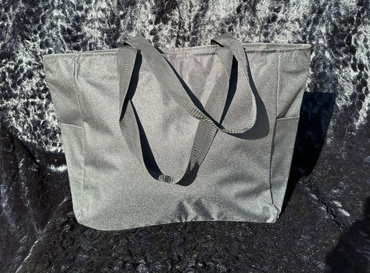 Black Canvas Tote end pockets