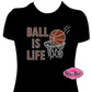 ball is life basketball_ spirit_wear black shirt rhinestones sparkle bling