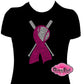 Baseball Bat Cancer Ribbon (Rhinestone Design)