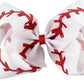 Baseball Glitter Fabric Bow