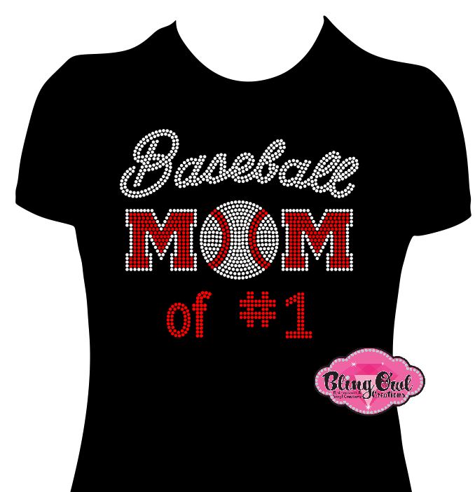 baseball_mom spirit_wear rhinestones sparkle bling personalized number #