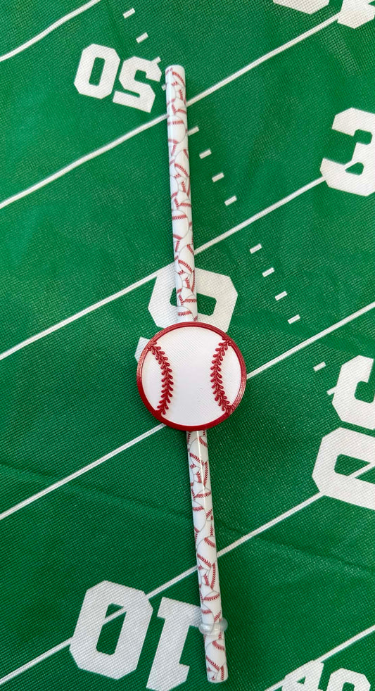 Baseball Straw and Accessory