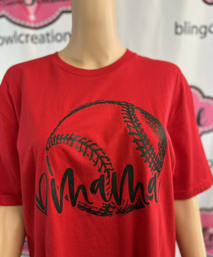 Baseball Mama - Screen Print Unisex Tee (Sample)