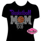 basketball_mom design shirt school spirit wear for sports mom rhinestones sparkle shirt