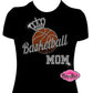 basketball_mom crown spirit_wear gray fitted shirt rhinestones sparkle bling
