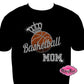 basketball_mom crown spirit_wear gray fitted shirt rhinestones sparkle bling
