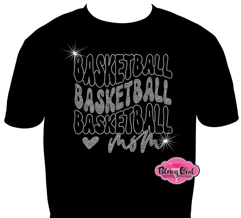 basketball_mom spirit_wear black shirt rhinestones sparkle bling