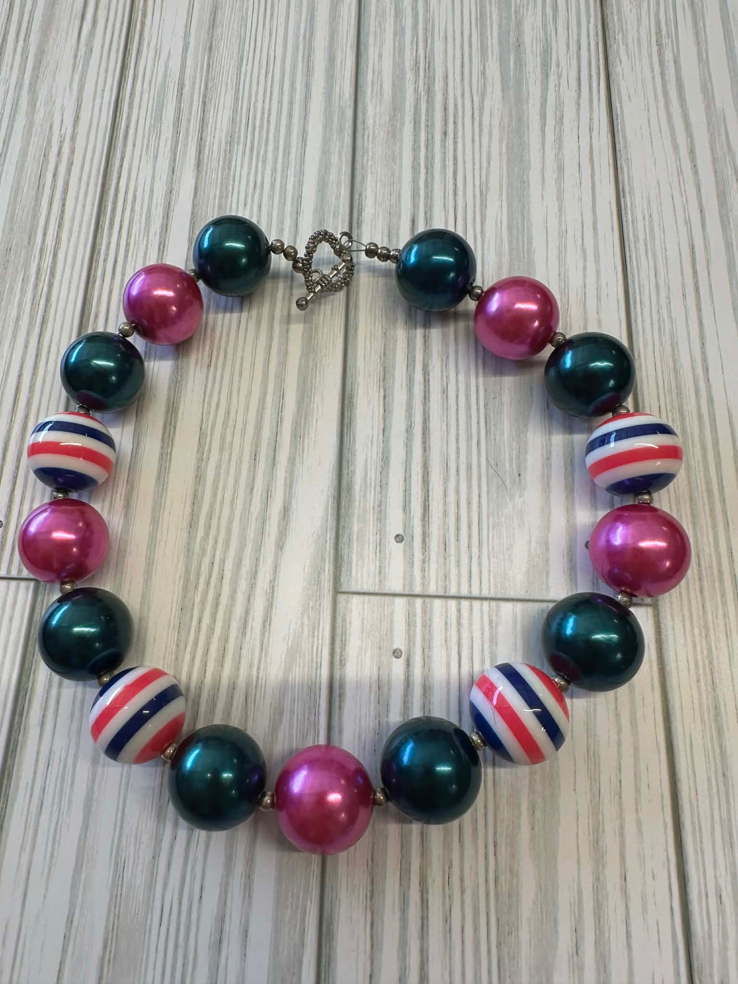 Pink & Navy Bubble Necklace- Young Girl