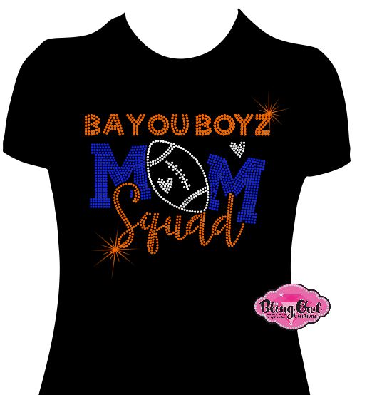 Bayou Boyz Mom Squad Football Womens Fitted Tshirt