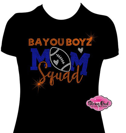 Bayou Boyz Mom Squad Football Womens Fitted Tshirt