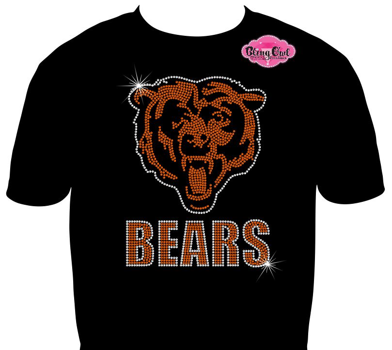 bears_spirit_wear team school spirit wear shirt rhinestones sparkle bling