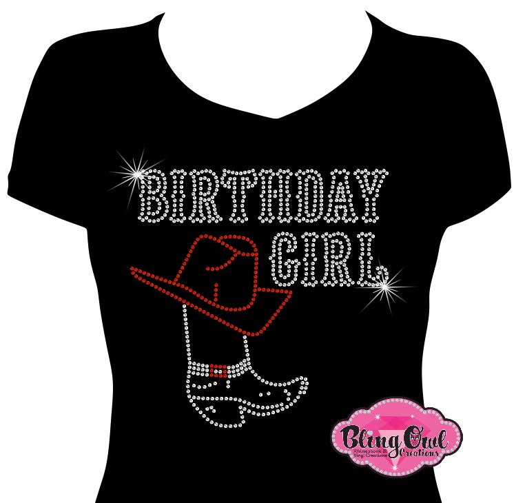 Birthday Girl Cowboy Boots (Rhinestone Design)