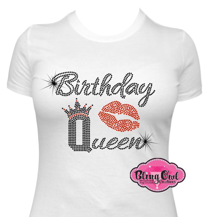 Birthday Queen lips 1 (Rhinestone Design)