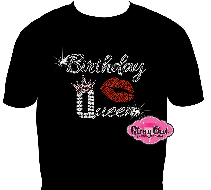 Birthday Queen lips 1 (Rhinestone Design)