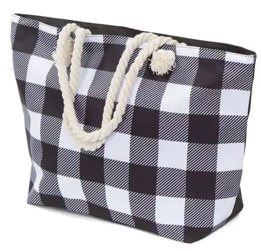 Buffalo Plaid Large Tote Bag