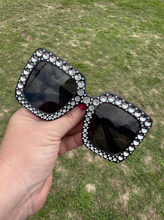Black and Silver Bling Sunglasses