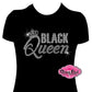 black queen princess crown lady shirt black women cultural african american rhinestones sparkle bling