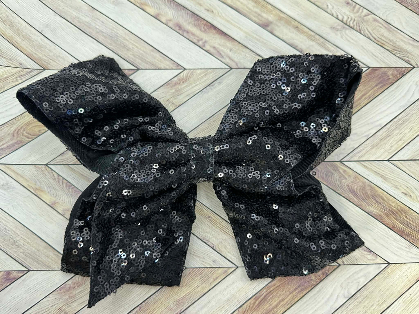 Sequin Hair Bow Black