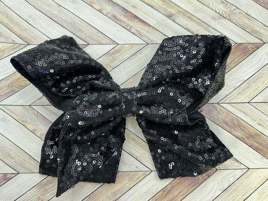 Sequin Hair Bow Black