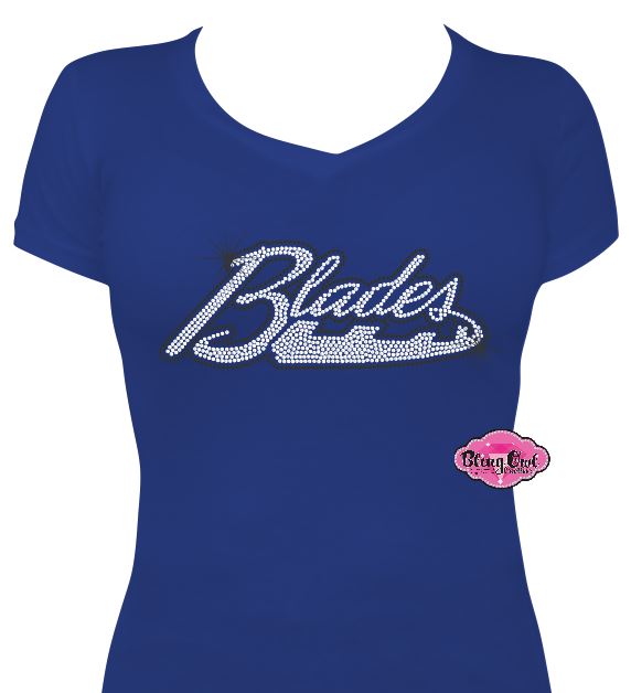 Blades Womens Fitted Short Sleeve V-neck Tshirt