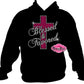 blessed and favored cross faith shirt christian clothing tshirt faith based rhinestones sparkle bling