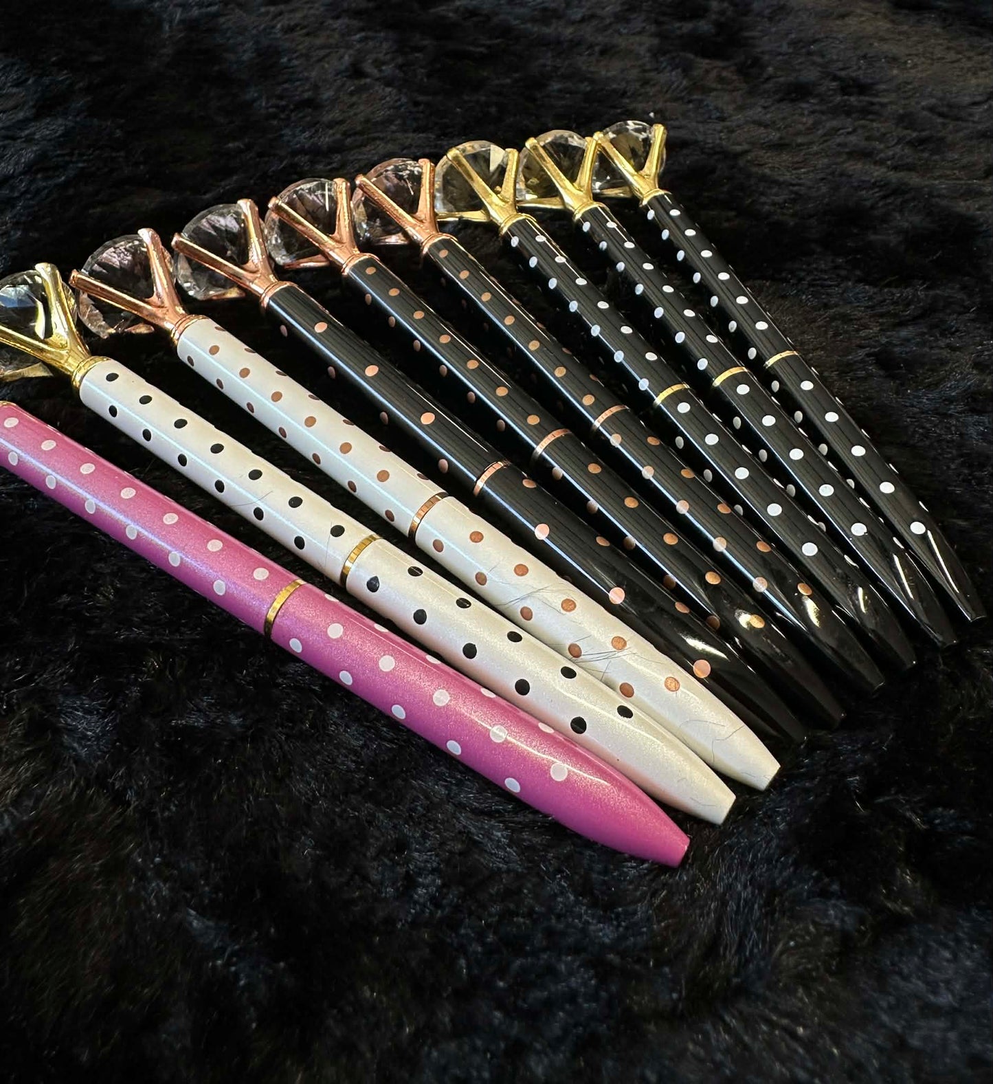 Diamond Ballpoint Pens - Polka Dots