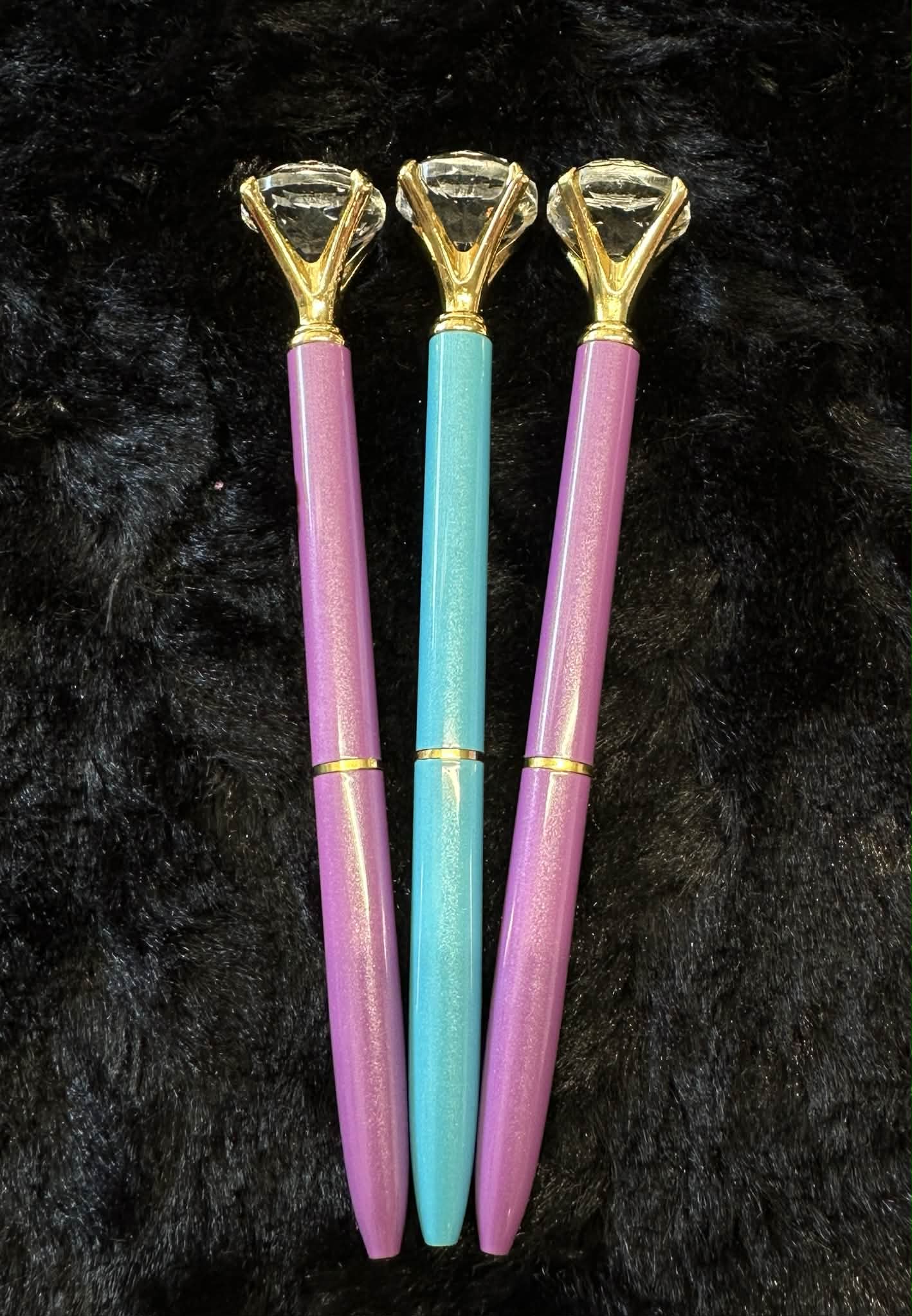 Diamond Ballpoint Pens - Purple/Teal