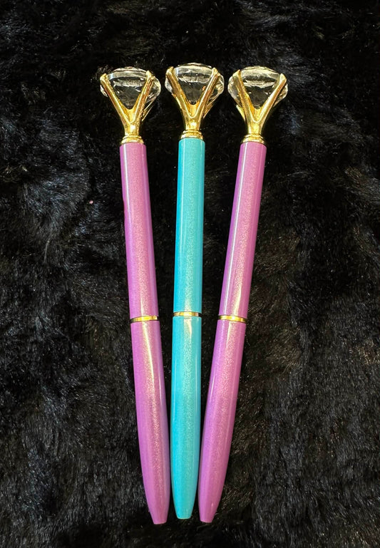 Diamond Ballpoint Pens - Purple/Teal