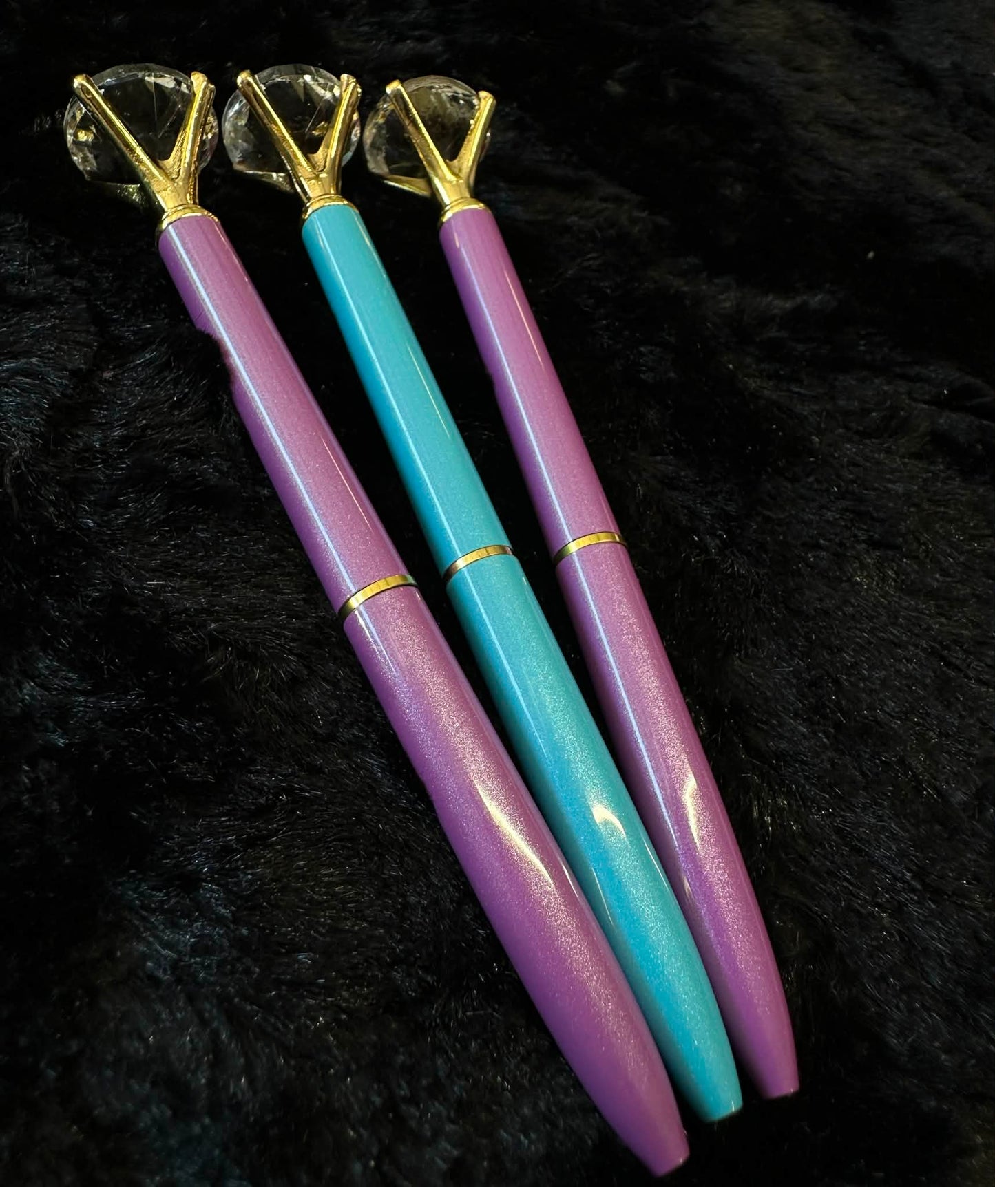 Diamond Ballpoint Pens - Purple/Teal