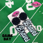 braves acrylic earrings pom pom toppers mascot school spirit wear