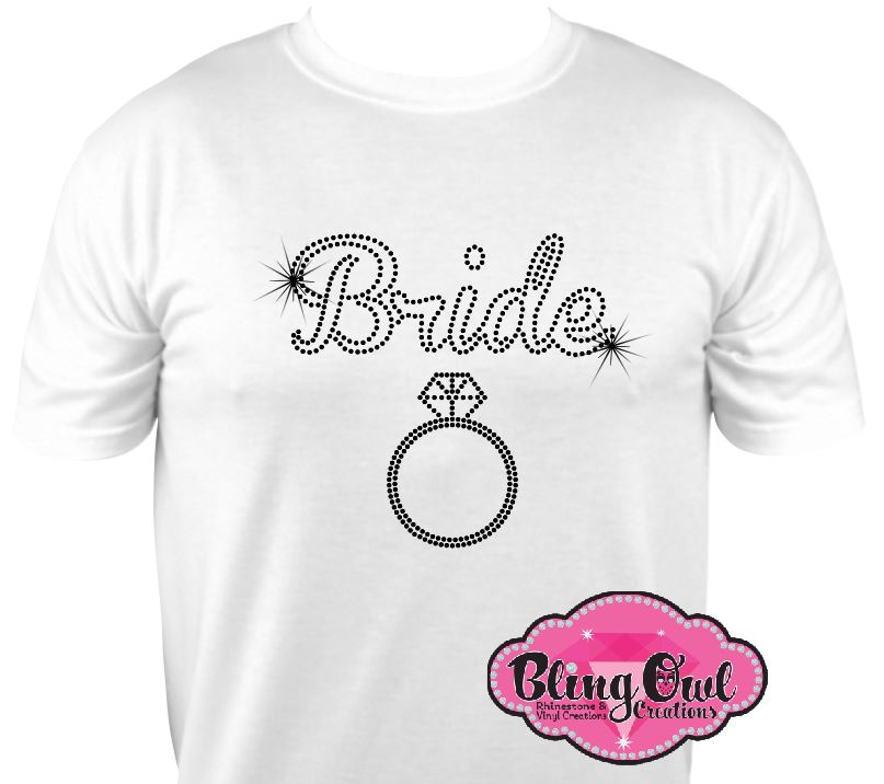 Bride_with_ring bride_to_bling chic_and_classy outfit bachelorette_bling_outfit bridal_shower_tee trendy_bride_to_be shirt rhinestone_royalty sparkle_on_your_day ladies_bling_shirt bling_babes wedding_bling_shirt